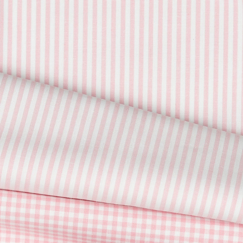 coton tissé - Rayures fil teint 3 mm rose coton tissé - Rayures fil teint 3 mm rose