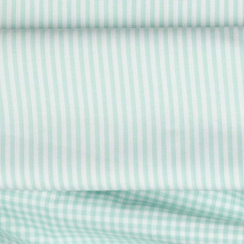 coton tissé - Rayures fil teint 3 mm menthe