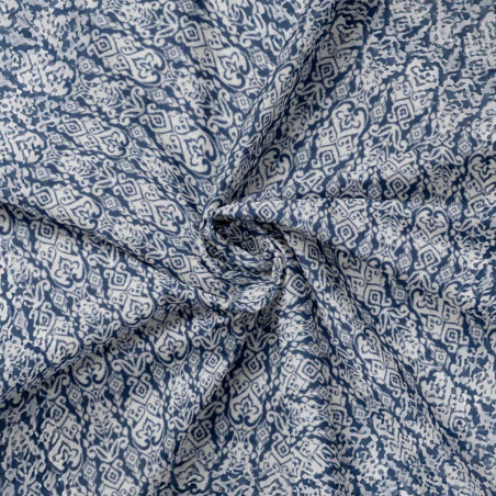 double gauze - Ornaments blue