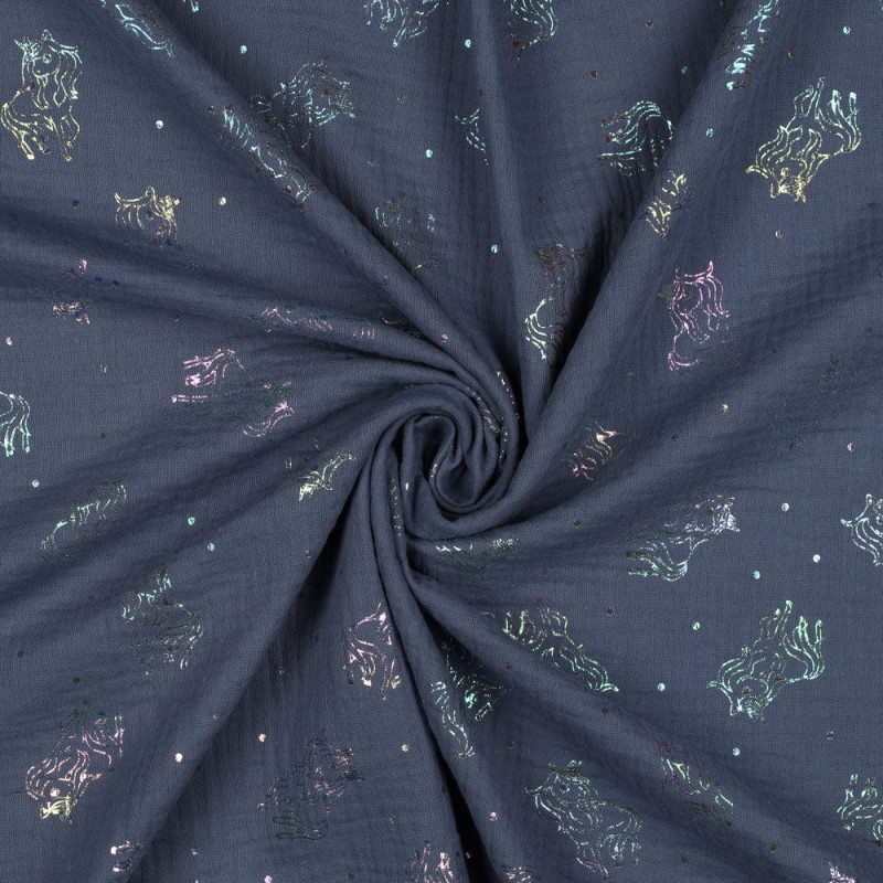 double gaze - denim arc-en-ciel Foil Unicorn