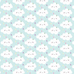 Wachstuch PVC - Clouds mint