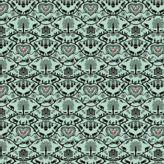 Oilcloth - Silhouette Gasser mint PVC matt