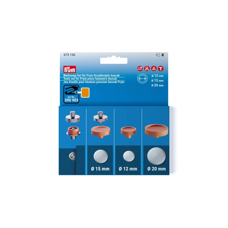 Prym tool set Anorak 12, 15, 20mm (673136)