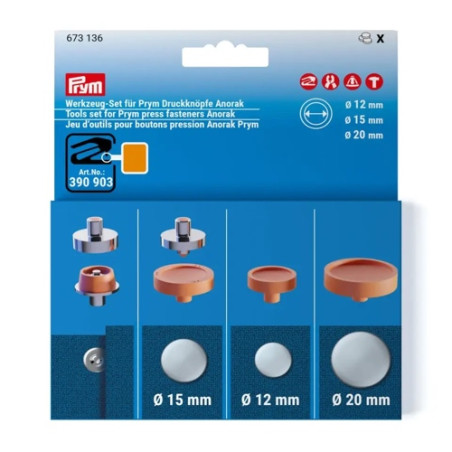 Prym tool set Anorak 12, 15, 20mm (673136)