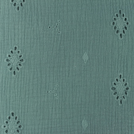double gaze - Ornements brodés menthe