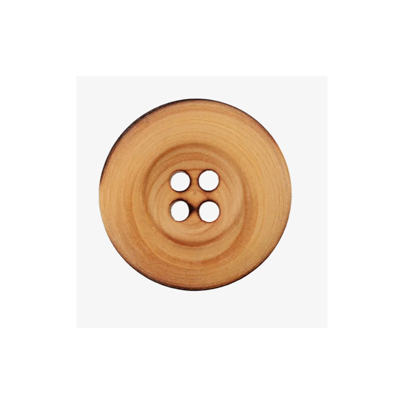 Wooden button 4-hole brown (uk)