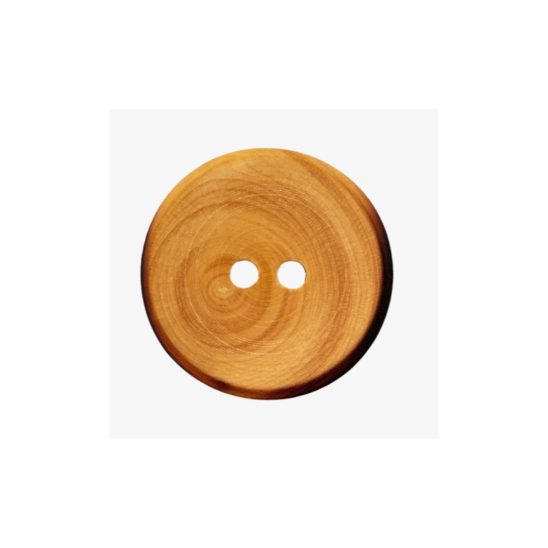 Wooden button 2-hole brown