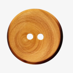 Wooden button 2-hole brown