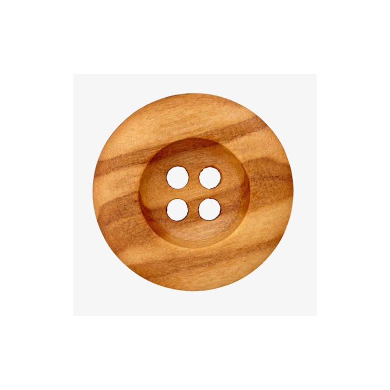 Wooden button 4-hole beige/brown 20mm (uk)