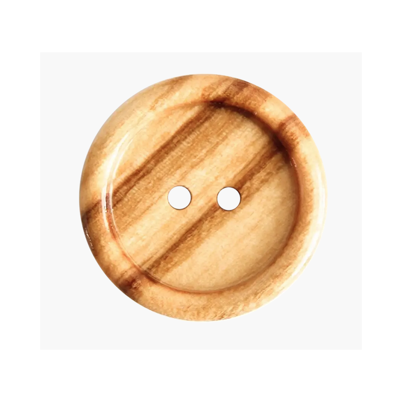 Bouton en bois 2 trous marron clair 18 mm (UK)