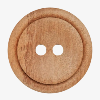 Bouton en bois 2 trous marron clair 22 mm (UK)