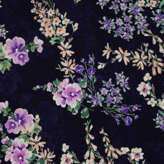 Viscose - Malis Blumen navy