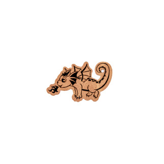 synthetic leather label - Mrs Mint - Dragon "iron-on"