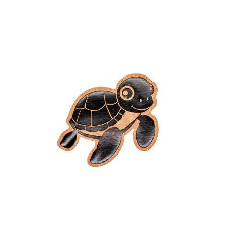 Étiquette en similicuir - Mrs Mint - tortue « thermocollante »