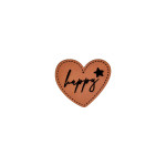 synthetic leather label - Mrs Mint - happy heart