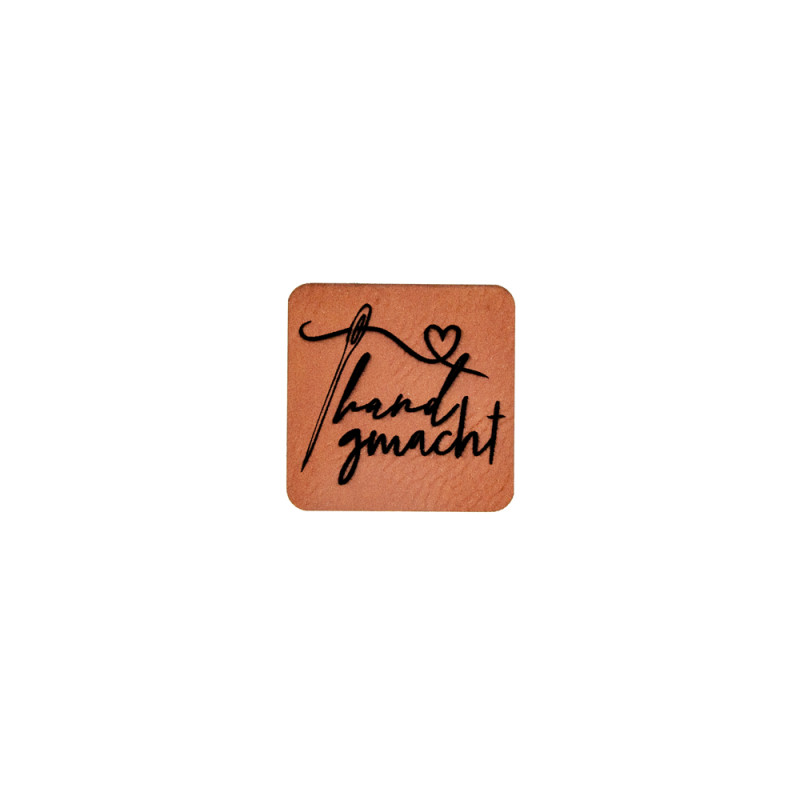 synthetic leather label - Mrs Mint - Handmade needle