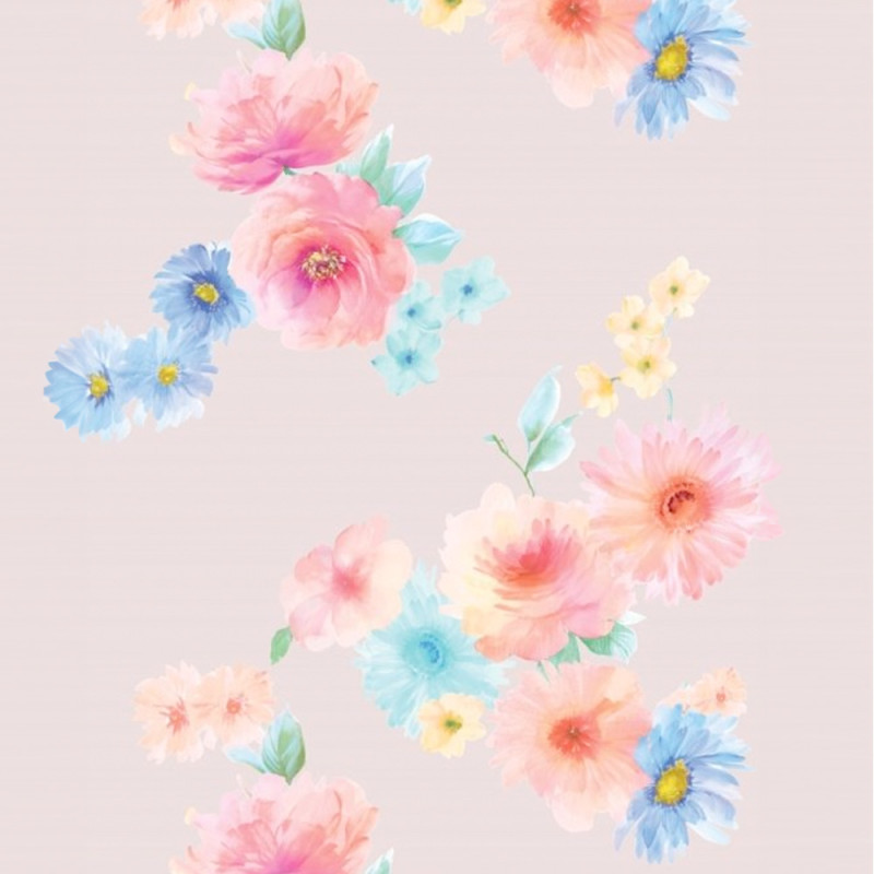 double gauze - Watercolor Flower woodrose