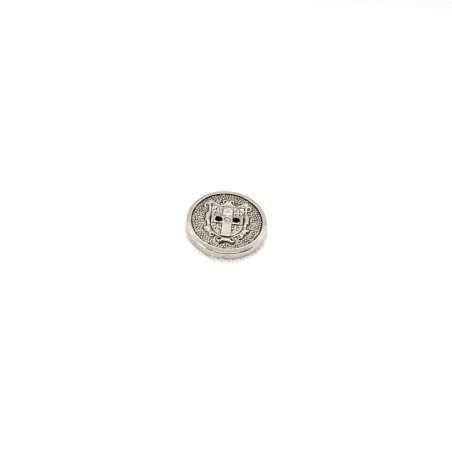 2-hole button 20mm - coat of arms silver