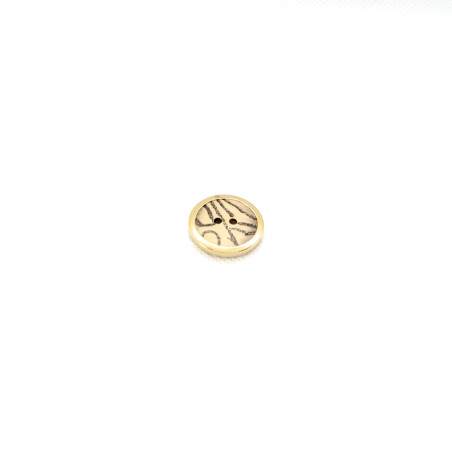 Bouton 2 trous 20 mm - Relief doré