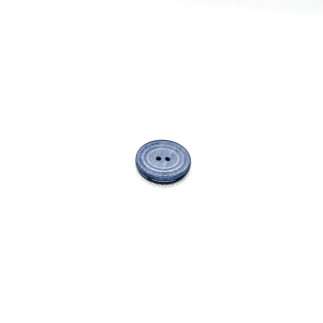Bouton 2 trous 20 mm - bleu denim relief