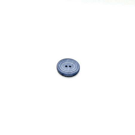Bouton 2 trous 20 mm - bleu denim relief