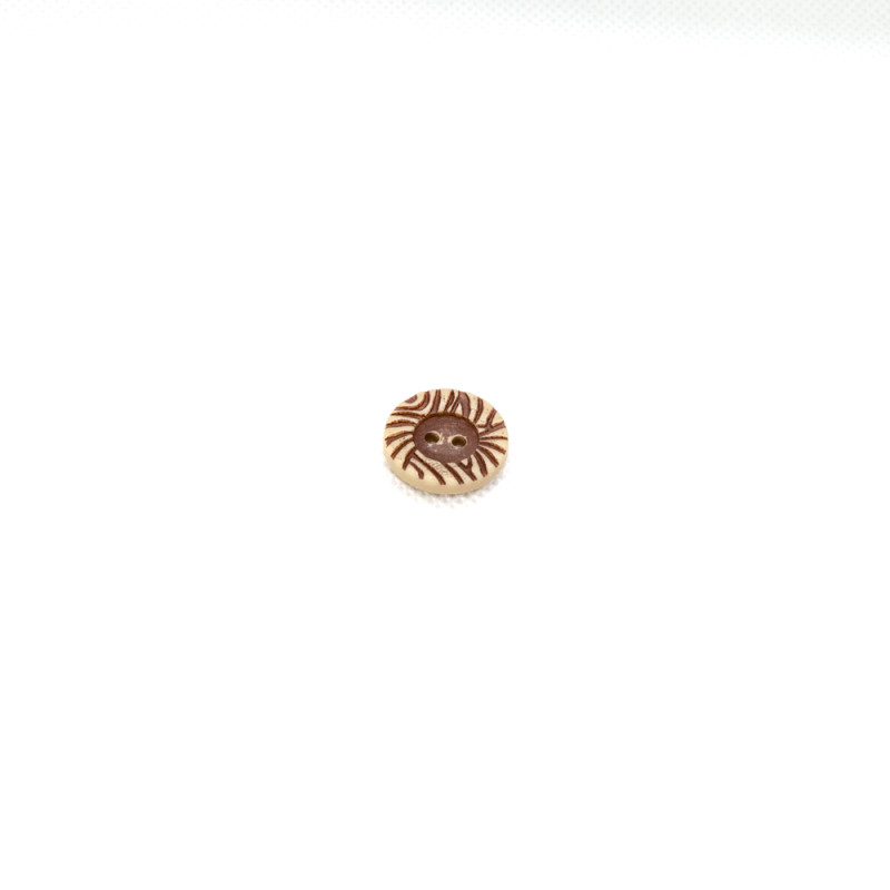 Bouton à 2 trous 20 mm - Beige tigre