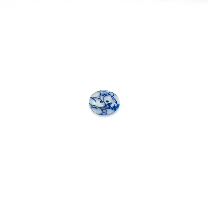 Bouton 2 trous 18 mm - bleu marbre