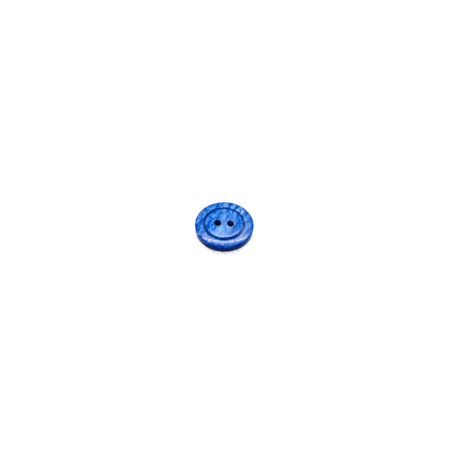 Bouton 2 trous 15 mm - relief cobalt