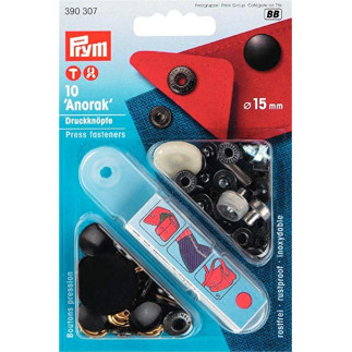 Prym Anorak snap fastener 15mm black (307)