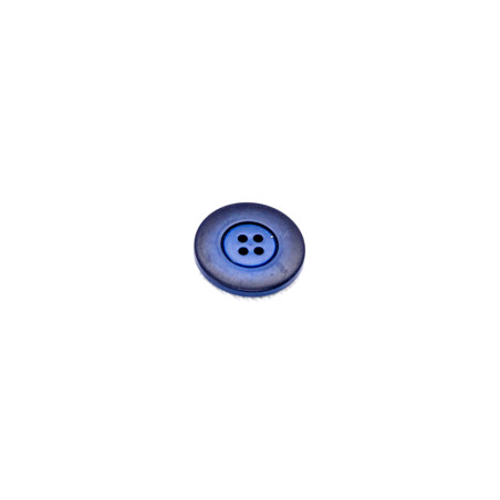 Bouton 4 trous 30 mm - Relief brillant bleu foncé