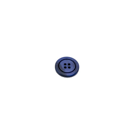 Bouton 4 trous 25 mm - relief mat bleu foncé