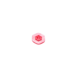 2-hole button - hexagon pink