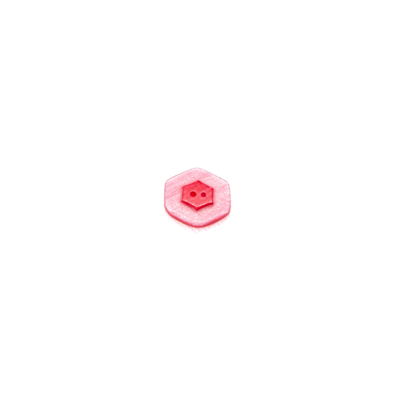 Bouton à 2 trous - Hexagone rose