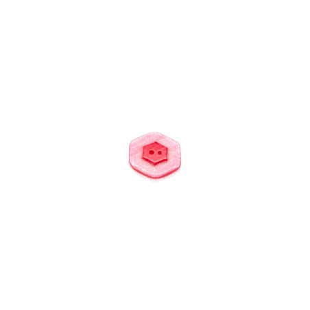 2-hole button - hexagon pink