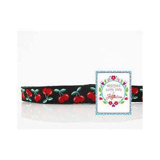 Woven ribbon - Jolly Cherry black