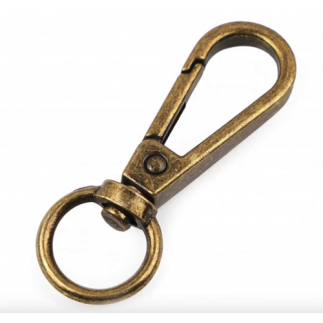 Mousqueton 12 mm en laiton antique