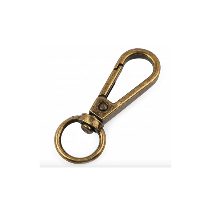 Mousqueton 12 mm en laiton antique