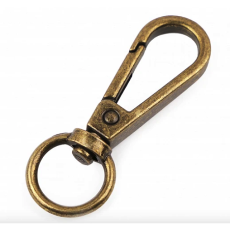 Mousqueton 12 mm en laiton antique