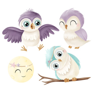Iron-on transfers - Mrs Mint Design - Owl Set