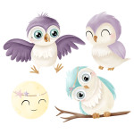 Iron-on transfers - Mrs Mint Design - Owl Set