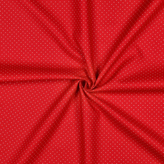 coton tissé - pois rouges/blancs