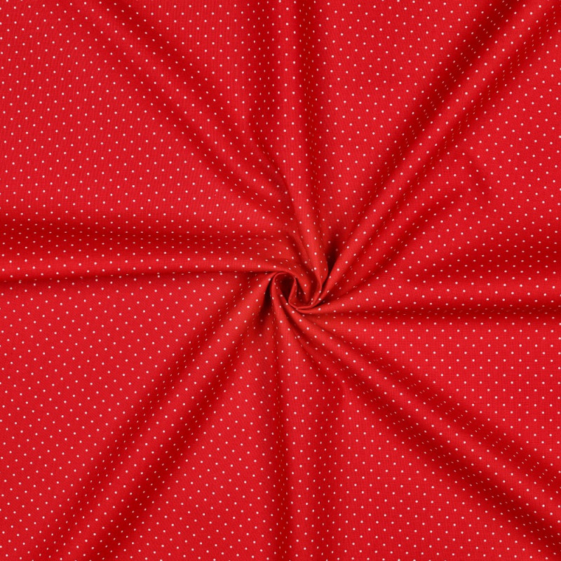 coton tissé - pois rouges/blancs