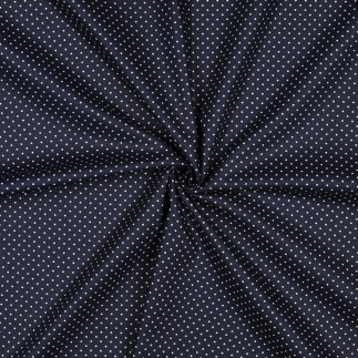 coton tissé - pois bleu marine / blanc