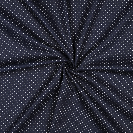Cotton - dots navy / white