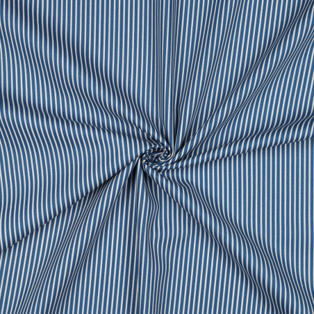 Cotton poplin - Stripe blue/white (v)