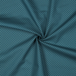Cotton dots petrol / white