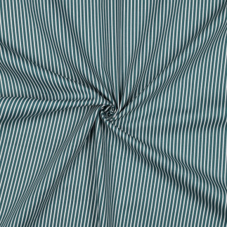 Cotton poplin - Stripe petrol/white (v)