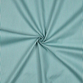 Cotton poplin - Stripe smoky mint/white (v)