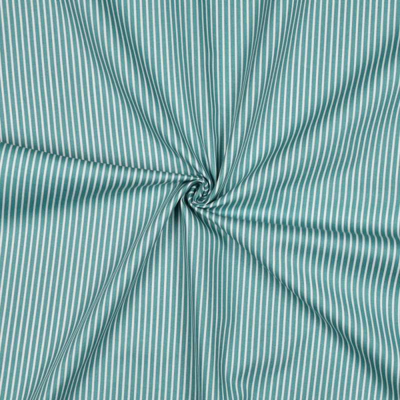 Cotton poplin - Stripe smoky mint/white (v)
