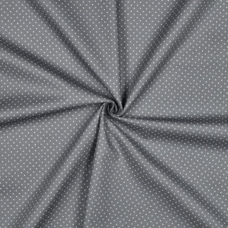 Cotton - dots grey / white